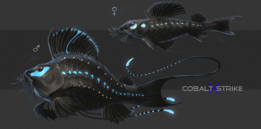 Illustration of two fictional fishes for a world building project Illustration of two fictional fishes for a world building project