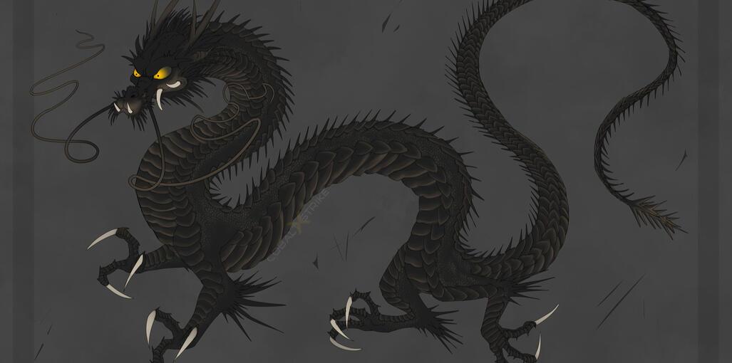 A black eastern dragon